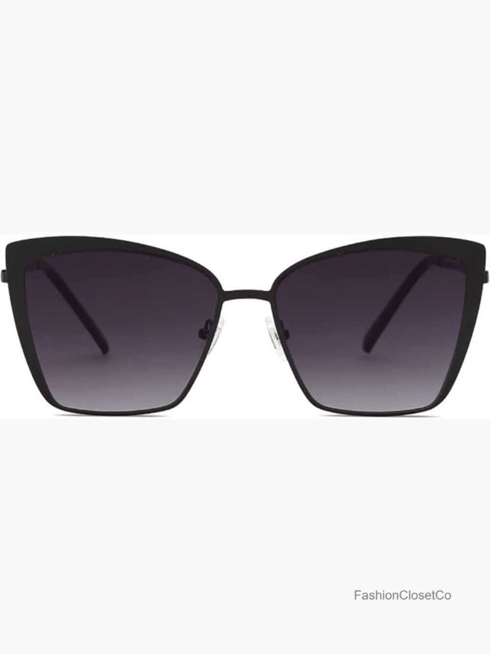 Mirrored Lens Cateye Sunglasses Metal Frame UV400 Protection